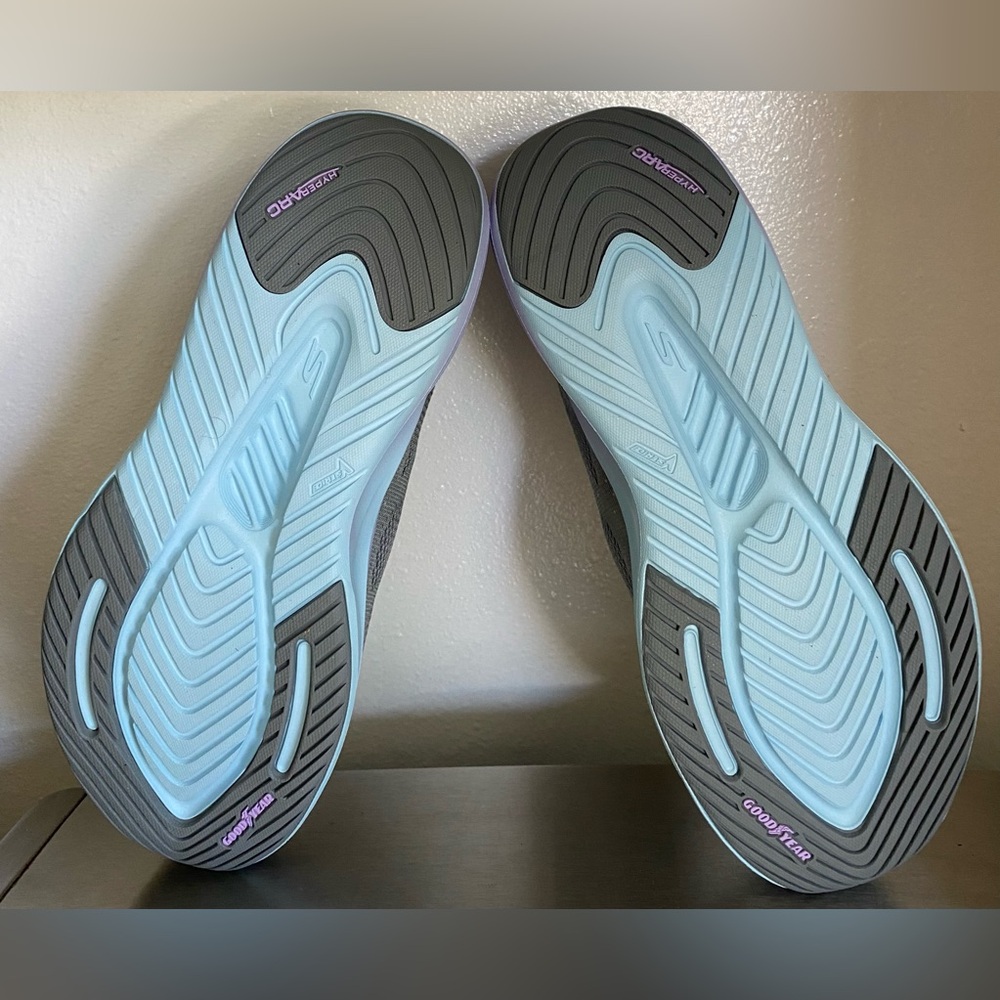 SKECHERS GO WALK MAX WALKER Women's Gray and Lavender Athletic Shoes - Picture 10 of 15